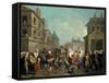 Carnival in the Streets of Paris, 1757-Etienne Jeaurat-Framed Stretched Canvas