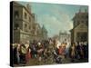 Carnival in the Streets of Paris, 1757-Etienne Jeaurat-Stretched Canvas