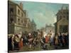 Carnival in the Streets of Paris, 1757-Etienne Jeaurat-Stretched Canvas