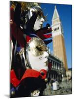 Carnival Masks on Souvenir Stand and Campanile, St. Marks Square, Venice, Veneto, Italy-Lee Frost-Mounted Photographic Print