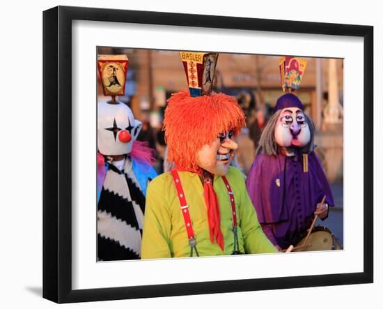 Carnival of Basel (Basler Fasnacht), Basel, Canton of Basel City, Switzerland, Europe-Hans-Peter Merten-Framed Photographic Print