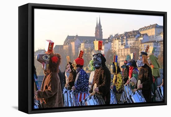 Carnival of Basel (Basler Fasnacht), Basel, Canton of Basel City, Switzerland, Europe-Hans-Peter Merten-Framed Stretched Canvas