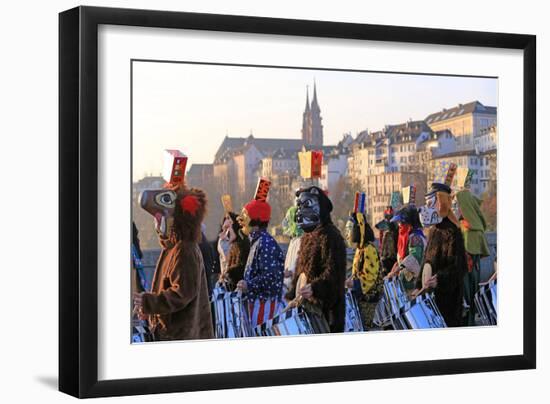 Carnival of Basel (Basler Fasnacht), Basel, Canton of Basel City, Switzerland, Europe-Hans-Peter Merten-Framed Photographic Print