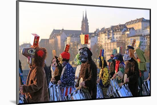 Carnival of Basel (Basler Fasnacht), Basel, Canton of Basel City, Switzerland, Europe-Hans-Peter Merten-Mounted Photographic Print