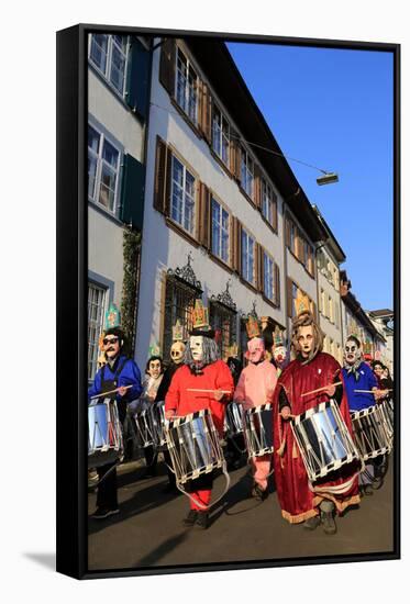 Carnival of Basel (Basler Fasnacht), Basel, Canton of Basel City, Switzerland, Europe-Hans-Peter Merten-Framed Stretched Canvas