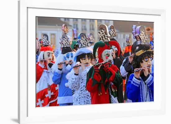 Carnival of Basel (Basler Fasnacht), Basel, Canton of Basel City, Switzerland, Europe-Hans-Peter Merten-Framed Photographic Print