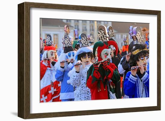 Carnival of Basel (Basler Fasnacht), Basel, Canton of Basel City, Switzerland, Europe-Hans-Peter Merten-Framed Photographic Print