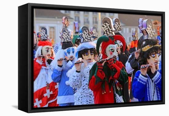 Carnival of Basel (Basler Fasnacht), Basel, Canton of Basel City, Switzerland, Europe-Hans-Peter Merten-Framed Stretched Canvas