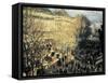 Carnival on the Boulevard Des Capucines-Claude Monet-Framed Stretched Canvas