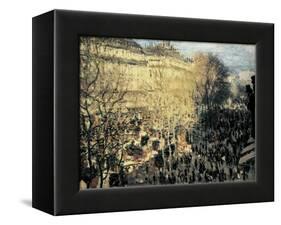 Carnival on the Boulevard Des Capucines-Claude Monet-Framed Stretched Canvas