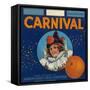 Carnival Orange Label - Anaheim, CA-Lantern Press-Framed Stretched Canvas