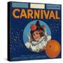 Carnival Orange Label - Anaheim, CA-Lantern Press-Stretched Canvas