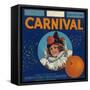 Carnival Orange Label - Anaheim, CA-Lantern Press-Framed Stretched Canvas