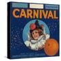 Carnival Orange Label - Anaheim, CA-Lantern Press-Stretched Canvas