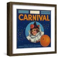 Carnival Orange Label - Anaheim, CA-Lantern Press-Framed Art Print