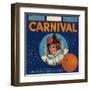 Carnival Orange Label - Anaheim, CA-Lantern Press-Framed Art Print