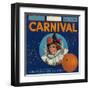 Carnival Orange Label - Anaheim, CA-Lantern Press-Framed Art Print