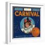 Carnival Orange Label - Anaheim, CA-Lantern Press-Framed Art Print