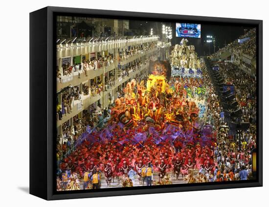 Carnival Parade at the Sambodrome, Rio de Janeiro, Brazil, South America-Yadid Levy-Framed Stretched Canvas