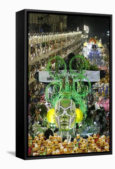 Carnival Parade at the Sambodrome, Rio de Janeiro, Brazil, South America-Yadid Levy-Framed Stretched Canvas