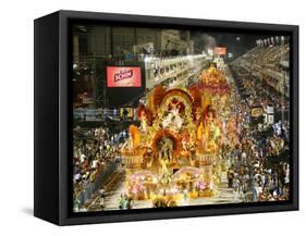 Carnival Parade at the Sambodrome, Rio de Janeiro, Brazil, South America-Yadid Levy-Framed Stretched Canvas