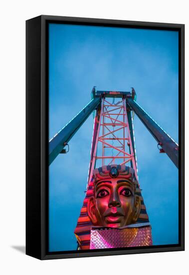 Carnival rides at St. Peter's Fiesta, Cape Ann, Gloucester, Massachusetts, USA-null-Framed Stretched Canvas