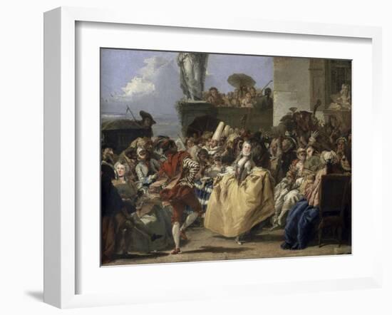 Carnival Scene, 18th Century-Giovanni Battista Tiepolo-Framed Giclee Print