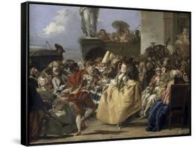 Carnival Scene, 18th Century-Giovanni Battista Tiepolo-Framed Stretched Canvas