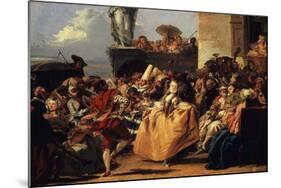 Carnival Scene, or the Minuet-Giovanni Domenico Tiepolo-Mounted Giclee Print