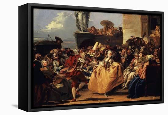 Carnival Scene, or the Minuet-Giovanni Domenico Tiepolo-Framed Stretched Canvas