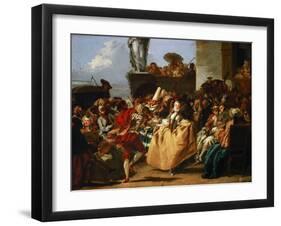 Carnival Scene (The Minue)-Giandomenico Tiepolo-Framed Giclee Print