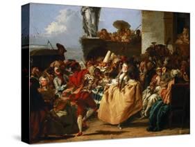 Carnival Scene (The Minue)-Giandomenico Tiepolo-Stretched Canvas