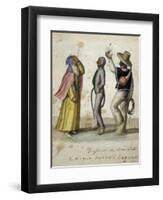 Carnival Scene, Watercolour by Ramon Salas, Ecuador, 19th Century-null-Framed Giclee Print