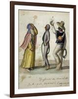 Carnival Scene, Watercolour by Ramon Salas, Ecuador, 19th Century-null-Framed Giclee Print