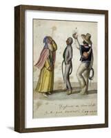 Carnival Scene, Watercolour by Ramon Salas, Ecuador, 19th Century-null-Framed Giclee Print