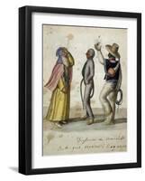 Carnival Scene, Watercolour by Ramon Salas, Ecuador, 19th Century-null-Framed Giclee Print