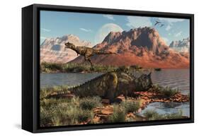 Carnivorous Carnotaurus Dinosaurs from the Cretaceous Period-null-Framed Stretched Canvas