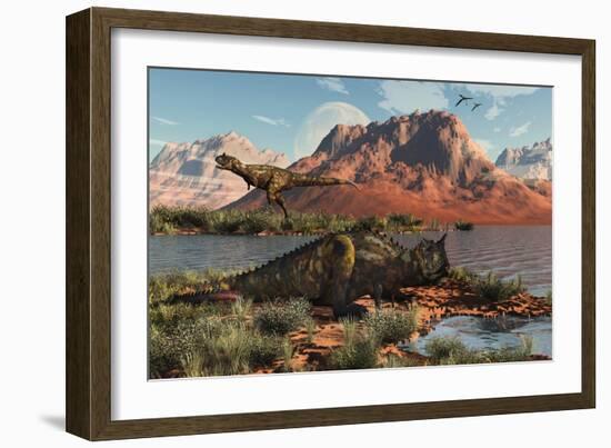 Carnivorous Carnotaurus Dinosaurs from the Cretaceous Period-null-Framed Art Print