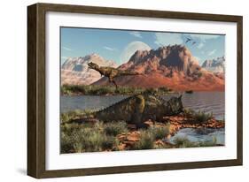 Carnivorous Carnotaurus Dinosaurs from the Cretaceous Period-null-Framed Art Print