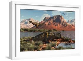 Carnivorous Carnotaurus Dinosaurs from the Cretaceous Period-null-Framed Art Print