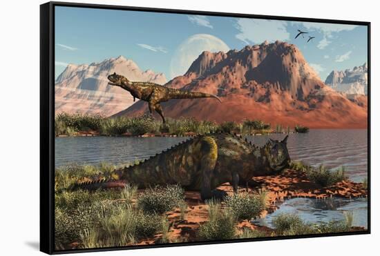 Carnivorous Carnotaurus Dinosaurs from the Cretaceous Period-null-Framed Stretched Canvas