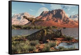 Carnivorous Carnotaurus Dinosaurs from the Cretaceous Period-null-Framed Stretched Canvas