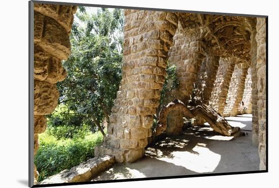 Carobs Viaduct, Park Guell, Barcelona, Spain-George Oze-Mounted Premium Photographic Print