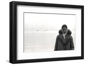 Carol Hall at Seattle's Fisherman's Wharf on a Misty Morning, Puget Sound, Seattle, Washington-Allan Grant-Framed Photographic Print