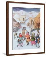 Carol Singers Dancing-Pauline Baynes-Framed Giclee Print