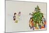 Carol Singers in Front of a Christmas Tree-Christian Kaempf-Mounted Giclee Print