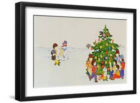 Carol Singers in Front of a Christmas Tree-Christian Kaempf-Framed Giclee Print