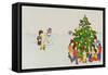 Carol Singers in Front of a Christmas Tree-Christian Kaempf-Framed Stretched Canvas