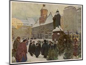 Carol Singers in the Marktplatz at Jena, Germany-null-Mounted Art Print