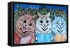 Carol Singing Cats, C.1930-Louis Wain-Framed Stretched Canvas